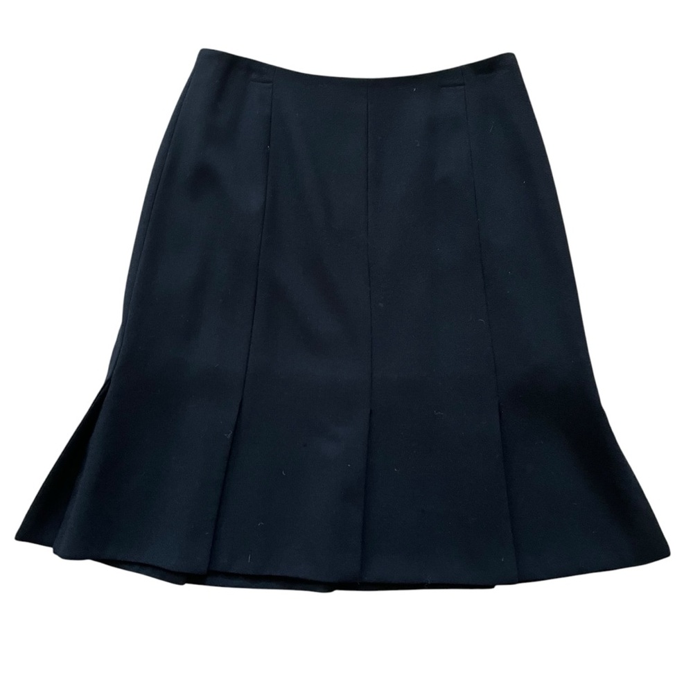 Escada Black Wool All Around Vented Aline Skirt 38(8)